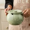 Contenedor de Grasa de Cerdo Olla de Aceite de Cocina Tarro Cerámico para el Hogar con Tapa Resistente a Altas Temperaturas Tarro Grande para Aceite de Chile y Condimentos