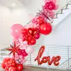 Balões de Folha de Alumínio em Formato de Coração para o Dia dos Namorados para Pedidos de Casamento, Decoração de Quarto de Casamento, Balões de Folha de Alumínio Flutuantes de Amor para o Dia dos Namorados