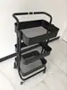 Carrito de Herramientas para Manicura, Carrito para el Cuidado de la Piel, Bordado de Patrón para Salón de Peluquería Ventosaterapia, Carrito para Barbería Salón de Belleza