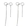 Pendientes de Lazo con Borlas para Mujer 2025 Nuevo Estilo Popular Pendientes Elegantes de Gama Alta Diseño de Nicho Pendientes de Gama Alta