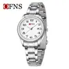 Reloj de Negocios Oufani, Esfera Grande Simple, Reloj de Cuarzo Digital Resistente al Agua 30m, Elegante Reloj de Pareja Luminoso con Calendario Simple