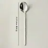 Acero Inoxidable 304 Cuchara Redonda Martillada Estilo Coreano con Mango Extendido Cuchara Redonda para Comer en Casa Cuchara de Mesa