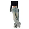 Jeans reto vintage amarelo para mulheres, novo modelo verão 2026, estilo americano, cintura alta, design solto, calça pantalona de comprimento total