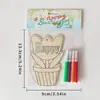 Borde de Madera Pascua DIY Hecho a Mano Pizarra de Bocetos Pintura para Niños Decoraciones de Madera Hechas a Mano Pizarra de Bocetos Pintada Creativa Rompecabezas