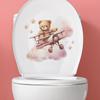 Pegatinas de baño Fan Xi fun-m120 con diseño de oso y mosca, para embellecer el baño, venta al por mayor, autoadhesivas