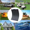 Panel Solar Flexible de 100W para Vehículos, Panel de Energía Solar Curvo Montado en Superficie Específicamente para Camiones y Casas Rodantes