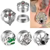 Arete de Acero Inoxidable Doble Cuerno de Rana Araña Transfronterizo Retro Cruz con Rosca Interna Expansor para Piercing en la Oreja Joyería