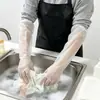 Guantes Desechables para el Hogar Cocina Plástico Impermeables Limpieza Lavado Guantes Puño Elástico Guantes Extendidos Guantes Funda para Brazos