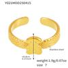 Anel Retrô Sonhador Design Anel Geométrico Vazado Anel de Aço Inoxidável Banhado a Ouro Elegante de Luxo Conjunto de Anéis Em Estoque