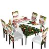 Nueva Funda de Silla Navideña Elástica Todo Incluido Estampada Mantel Impermeable Mantel Fiesta Familiar Decoración Festiva