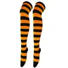 Calcetines de rayas transfronterizos Calcetines hasta el muslo para mujer Calcetines largos japoneses y coreanos por encima de la rodilla Halloween Cosplay Actuación Medias de cebra