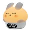 Reloj despertador infantil de silicona luminoso de dibujos animados, Reloj avanzado personalizado con luz nocturna integrada, Reloj electrónico para estudiantes con campana de conejo