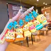 Chaveiro de Desenho Animado Urso de Manteiga Pingente Fofo para Mochila Infantil Chaveiro de Casal para Carro Máquina de Garra Presente Pequeno