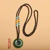 Collar con colgante de hebilla de seguridad tipo Ruyi, colgante de jade sintético, cadena para suéter, joyería pequeña, cordón para hombres y mujeres, puesto de lugar escénico