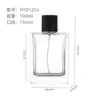 Frasco de Perfume Quadrado Plano Transparente de Encaixe, Frasco Borrifador de Fragrância Tipo Pressão, Frasco de Embalagem Cosmética Portátil para Viagem