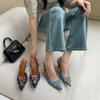 Estilo Casual Francés Realzando y Adelgazando Punta Afilada Zapatos de Tacón de Aguja Primavera y Otoño Nuevo Estilo Versátiles Sandalias de Mezclilla de Tacón Alto