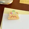 Oso de Mantequilla Dibujo Animado Acrílico Colgante de Pan Plano Lindo Clip de PP Regalo Colgante para Mochila Escolar