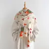 Bufanda Jacquard de Cachorro Rizado de Dibujos Animados Otoño/Invierno 2026 para Mujer Chal Grande Grueso y Cálido Estilo Coreano Versátil Calentador de Cuello con Borlas