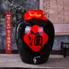 Pote de vinho, 10 Jin, pote de vinho de cerâmica Jingdezhen, pote selado, pote de licor de 50 Jin, Menina Vermelha Retro