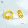 Anillo de Oro Arena Antigua de Alta Retención de Color Anillo Abierto de Flor Hueca Exquisito Nicho Dulce Versátil Anillo de Tendencia Nacional