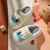 Pantuflas de Algodón Cálidas para Niños Otoño Invierno Pantuflas de Algodón para Niñas Casa Interior Antideslizantes Tallas Medianas y Grandes Pantuflas de Algodón Cerradas con Pelo para Niños