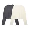 VISTO Estación independiente de AliExpress moda casual para mujer estilo europeo y americano cuello redondo suéter corto suave 5536200