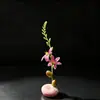 Empratamento de Banquete Rural Estilo Chinês com Flores e Plantas Artificiais, Decoração de Bandeja Artística para Hotel, Embelezamento Criativo de Pratos Frios e Sashimi com Flores Pequenas