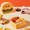 Lonchera de Hamburguesa para Estudiantes de Primaria que Van a la Escuela y Trabajadores de Oficina, Lonchera Dividida, Caja Portátil Linda de Dibujos Animados para Mantener Fresco