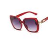 Nuevas gafas de sol para mujer, anti-UV, redondas, con montura grande, planas, con efecto tie-dye, para adelgazar la cara, gafas de internet rojas.