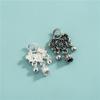 Colgante de Flor Pequeña de Plata Esterlina S925 con Cuentas Redondas Colgante de Flor de Tulipán DIY Accesorios para Colgante de Pulsera Collar de Cristal