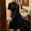 Verano Nuevo Vestido de talla grande para mujer Suave Retro de alta calidad Estilo Hepburn Sentido del diseño Nicho Cheongsam mejorado Falda