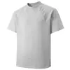 2025 Verano Nuevo T-shirt de Manga Corta Americano de Tallas Grandes Costura Marca de Moda de Hong Kong Manga Corta Color Sólido Cuello Redondo Casual