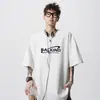 Camiseta de Manga Corta Pesada 220g para Hombre Verano Hombro Suelto Camiseta de 7 Puntos Oversize Joker Manga Media Manga Media
