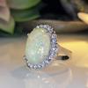 Rongyu Moda Europea y Americana Anillo Aobao Incrustado de Diamantes Anillo Retro para Mujer en Stock Venta al por Mayor Suministro Transfronterizo Fabricantes de Joyería