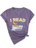Leí Más Allá de Mi Sitio Independiente de Amazon Ebay Camiseta Casual de Moda Divertida para Mujer con Cuello en V y Manga Corta en Stock