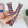 Correa deportiva de silicona con estampado de leopardo tallado a láser para Apple Watch 10, correa Apple Advanced Sense para iwatch de la generación SE para mujer