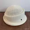 Sombrero de Cubo Metálico de Alta Gama Estilo Francés Retro con Bordes Enrollados, Elegante Sombrero de Temporada de Primavera Que Hace que la Cara Parezca Más Pequeña, Elegante y Refinado