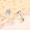 Pendientes de plata de ley S999 con forma de corazón, estilo japonés y coreano, con diamantes pequeños y frescos, joyería de circonitas dulces.