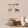 Taza de Vela Aromaterapia con Aceite Esencial de Hierro Forjado 7.5cm Linterna Giratoria Vela de Incienso sin Humo Regalo Souvenir