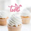 Decoración para Fiesta de Cumpleaños de Bebé de Dos Años Multicolor Dos Conejitos Inserto para Pastel Tema de Pascua Inserto