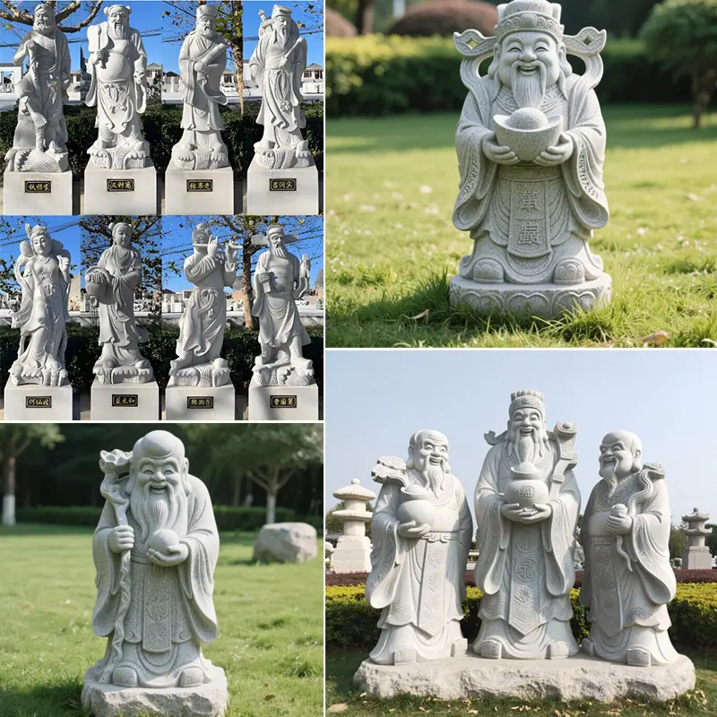 花岗岩人物寿星雕塑摆件