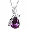 Yihua joias atacado colar coreano pingente gota Lágrima de Anjo cristal de vidro diamante pingente de colar de prata