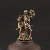 Estátua de Cobre Antiga Diversos Veado de Montaria Aniversário Estrela Fu Lu Shou Decoração de Latão Animal de Estimação de Chá de Mesa Artesanato Suprimento de Barraca