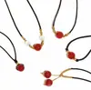 Amuleto de Buena Suerte de Frijol Rojo para el Año de Nacimiento, Trenzado Ojo de Gato Ágata Roja Tejido a Mano Collar de Cuerda Roja para Pareja, Venta Directa de Fábrica