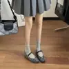 Zapatos de Mujer Mary Jane de Punta Cuadrada Estilo Francés con Pedrería y Tacón Oculto 2026 Nuevos Retro con Correa Única Zapatos de Salón Elegantes de Boca Baja