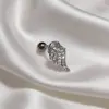 Brincos de Liga de Titânio de Grau Médico com Zircônia para Mulheres, Piercings de Cartilagem da Orelha, Piercings para Cicatrização de Furos na Orelha, Piercings da Cóclea, Brincos de Espiral Interna, Joias de Orelha de Aço Titânio Não Removíveis