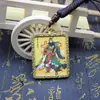 Tangka pintado a mano por el Maestro Personaje Wenchang Colgante Gongming Tangka Colgante con Pintura Dorada de Guan Er Ye Guan Yu Tangka para Hombres y Mujeres
