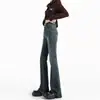 Jeans Retro Micro-lar Estilo Americano Feminino 2024 Novo Quente Outono e Inverno Cintura Alta Slim Slim Fit Calça Flare para Homens Baixos