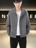 Jaqueta Casual Masculina para Primavera e Outono, Casaco com Gola Reversível, Jaqueta Corta-vento Versátil e na Moda para o Trabalho, Jaqueta de Marca de Moda Masculina, Suporta Impressão