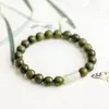 Pulsera tejida a mano de moda, estilo elfo del bosque, madera natural, sándalo verde, multicapa para mujer, exquisita y versátil, estilo bosque